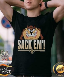 Great Looney Tunes Taz Sack Em' X New Orleans Saints T-Shirt