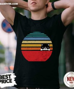 Hot Grumpy Tuxedo Retro Cat Sunset T-Shirt