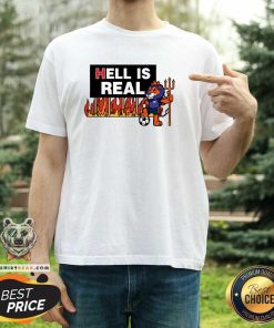 Hot Hell Is Real Sign Cartoon Lion T-Shirt