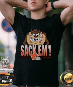 Hot Looney Tunes Taz Sack Em' X Cleveland Browns T-Shirt