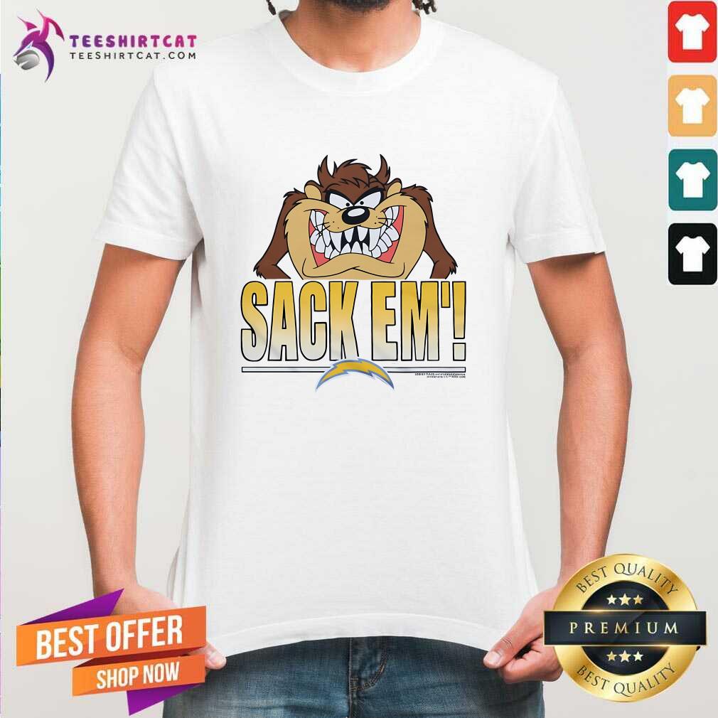 Shirt Hot Looney Tunes Taz Sack Em' X Los Angeles Chargers T-Shirt