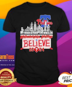 Hot Philadelphia Phillies Skyline Players Name Believe October 2024 T-Shirt