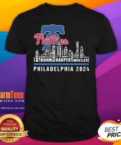 Hot Philadelphia Skyline 2024 Philadelphia Phillies T-Shirt