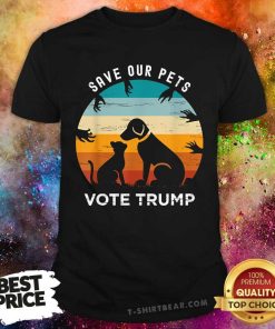 Hot Save Our Pets Vote Cat Dog Trump 2024 Sunset T-Shirt