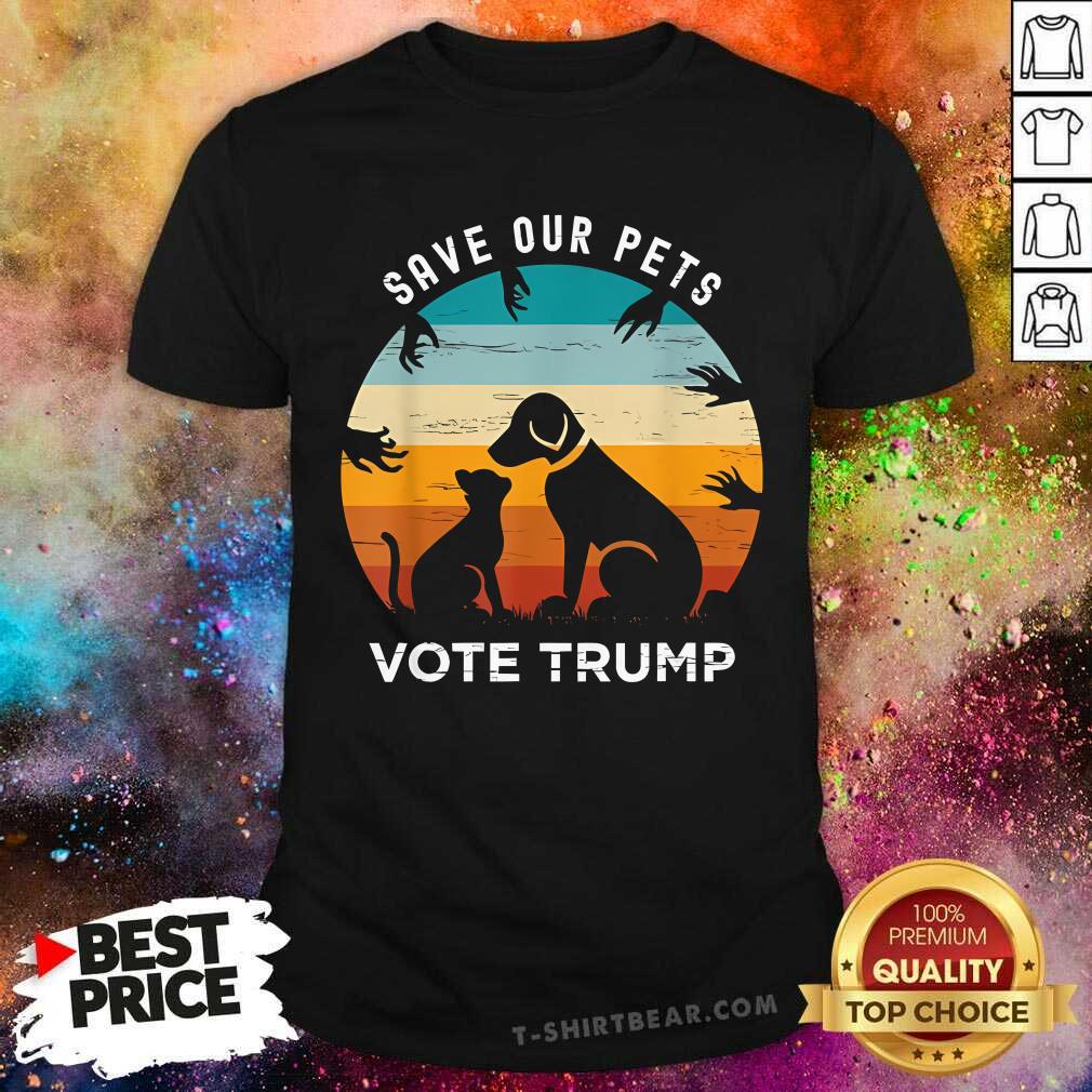 Shirt Hot Save Our Pets Vote Cat Dog Trump 2024 Sunset T-Shirt