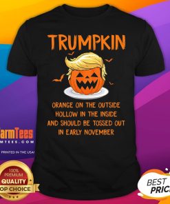 Hot Trumpkin Orange On The Outside Anti Trump Halloween T-Shirt