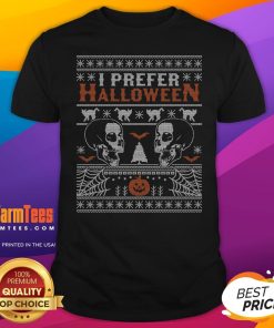 Hot Xmas Skull Bats I Prefer Halloween T-Shirt