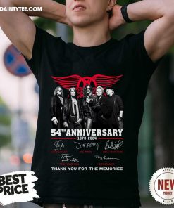 Nice Aerosmith 54th Anniversary 1970-2024 For The Memories T-Shirt