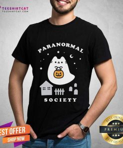 Nice Ghost Cat Boosheen Paranormal Society T-Shirt