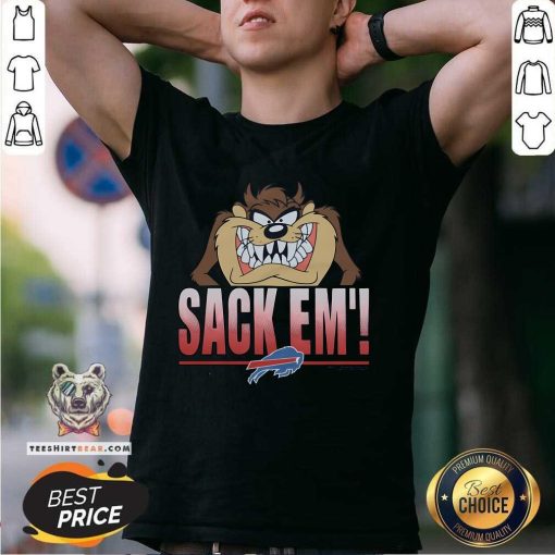 Nice Looney Tunes Taz Sack Em' X Buffalo Bills T-Shirt