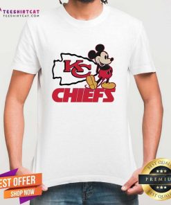 Nice Mickey Football Kansas City Chiefs Logo T-Shirt