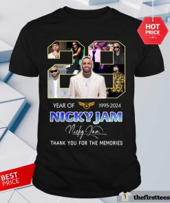 Nice Nicky Jam 29 Years Of 1995-2024 Thank You For The Memories T-Shirt