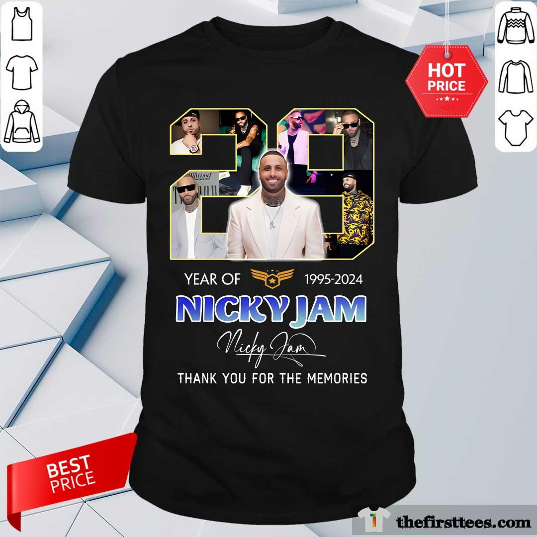 Shirt Nice Nicky Jam 29 Years Of 1995-2024 Thank You For The Memories T-Shirt