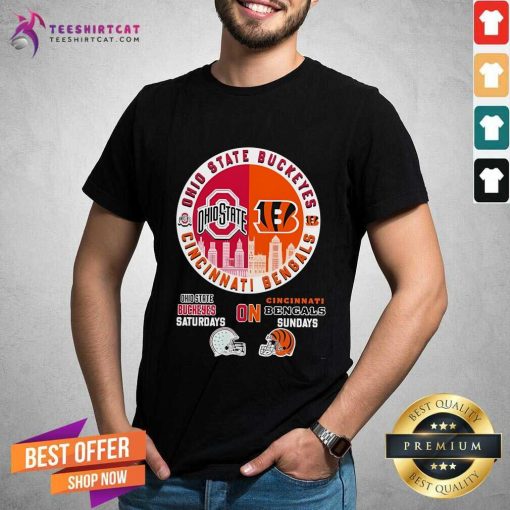 Nice Ohio State Buckeyes Saturdays On Cincinnati Bengals 2024 T-Shirt