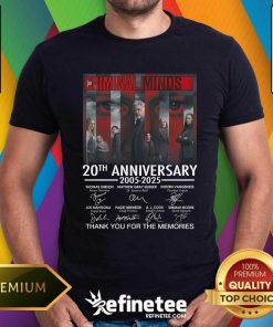 Official Criminal Minds 20th Anniversary 2005-2025 Thank You For The Memories T-Shirt