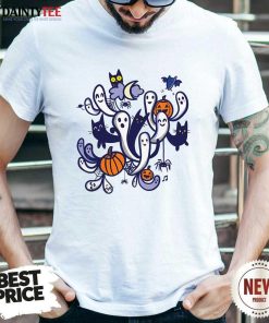 Official Cute Hallodoodle Cat Halloween T-Shirt