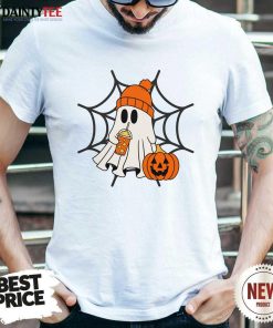 Official Cute Halloween Ghost Drinking T-Shirt