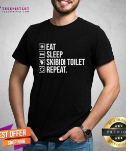 Official Eat Sleep Skibidi Toilet Repeat Skibidi Toilet Meme T-Shirt