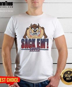 Official Looney Tunes Taz Sack Em' X New York Giants T-Shirt