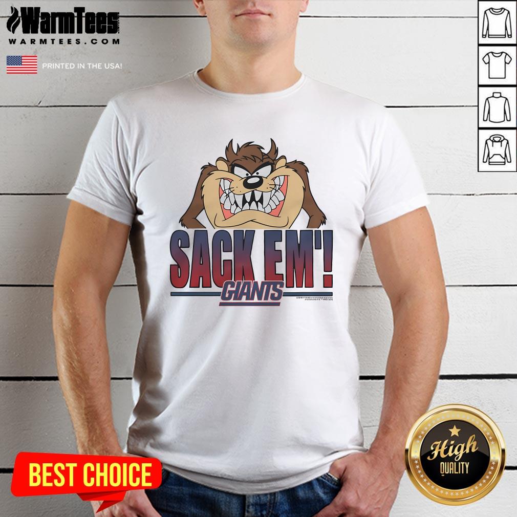 Shirt Official Looney Tunes Taz Sack Em' X New York Giants T-Shirt