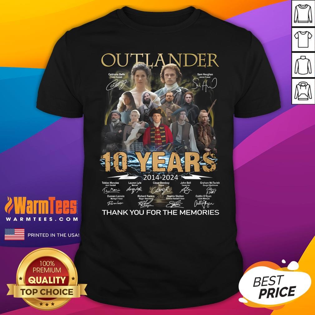 Shirt Official Outlander 10 Years 2014-2024 Thank You For The Memories T-Shirt