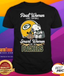 Official Real Women Love Football Smart Women Love The Packers Snoopy T-Shirt