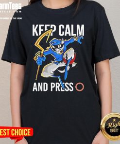 Official Sly Cooper Keep Calm And Press O Ladies-Tee