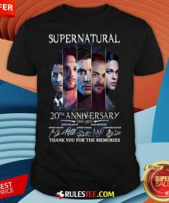 Official Supernatural 20th Anniversary 2005-2025 Thank You For The Memories T-Shirt
