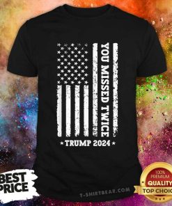Official You Missed Twice You Missed Again Trump 2024 Us Flag T-Shirt