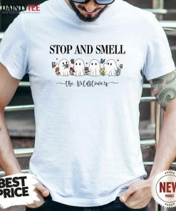 Original Cute Ghost Stop And Smell The Windflowers T-Shirt
