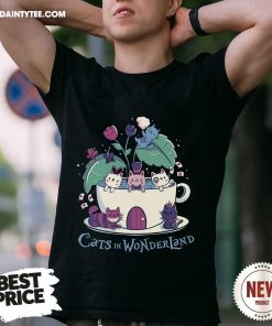 Premium Alice Cats Tea Cats In Wonderland T-Shirt