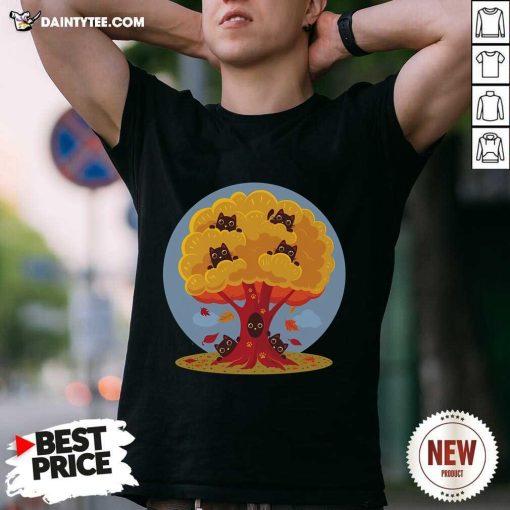 Premium Autumn Kitty Tree T-Shirt