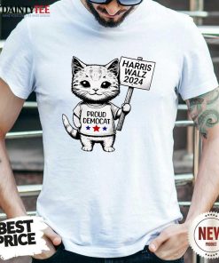 Premium Cat Proud Democat Harris Walz 2024 T-Shirt