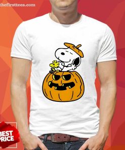 Premium Halloween Pumpkin Snoopy And Woodstock Cartoon T-Shirt