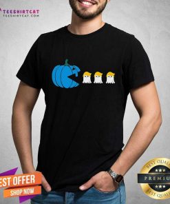 Premium Kamala Harris Walz Eat Donald Trump Blue Pumpkin Halloween T-Shirt
