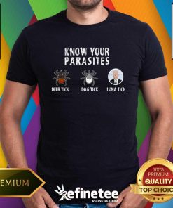 Premium Know Your Parasites Anti Joe Biden Deer Tick Dog Tick T-Shirt