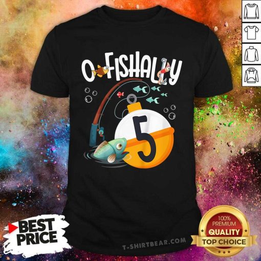 Premium Trending Kids 5th Birthday Fishing T-Shirt