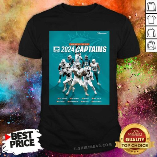 Pretty Miami Dolphins 2024 Captains Poster T-Shirt