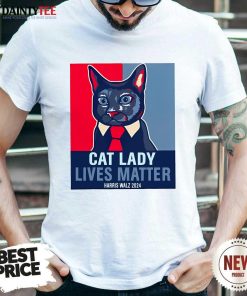 Top Cat Lady Lives Matter Harris Walz Election 2024 T-Shirt