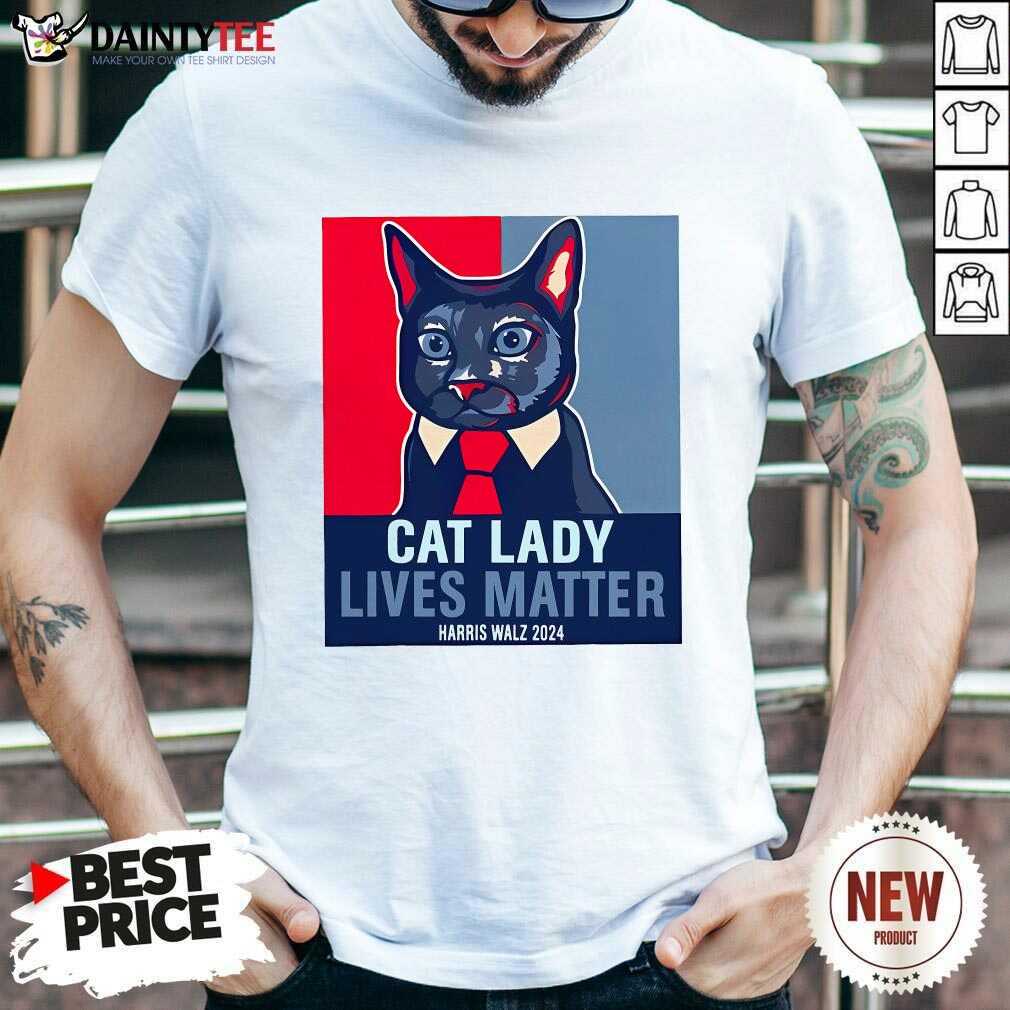 Shirt Top Cat Lady Lives Matter Harris Walz Election 2024 T-Shirt