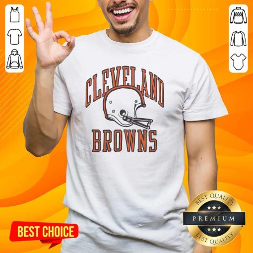 Top Cleveland Browns White Helmet T-Shirt