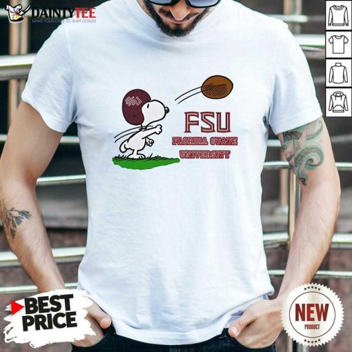 Top College FSU Snoopy Florida State Football T-Shirt