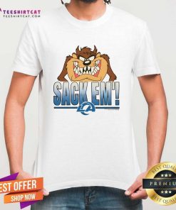 Top Looney Tunes Taz Sack Em' X Los Angeles Rams T-Shirt