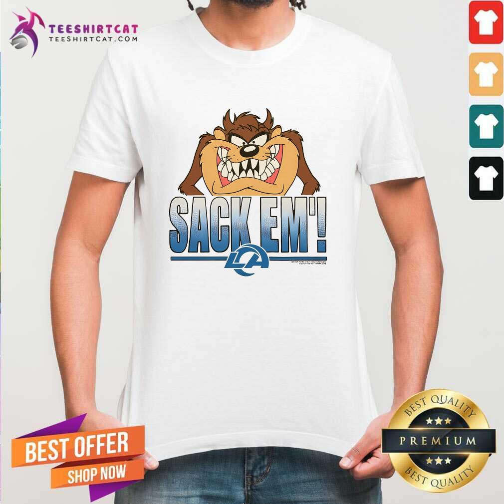 Shirt Top Looney Tunes Taz Sack Em' X Los Angeles Rams T-Shirt