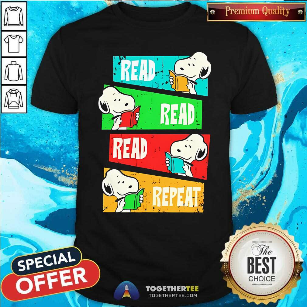 Shirt Top Snoopy Read Read Read Repeat T-Shirt