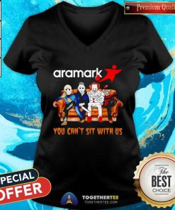Top You Can't Sit With Us Horror Movies Aramark Halloween V-neck