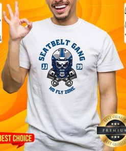 Awesome Detroit Lions Seatbelt Gang No Fly Zone T-Shirt