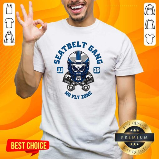Awesome Detroit Lions Seatbelt Gang No Fly Zone T-Shirt