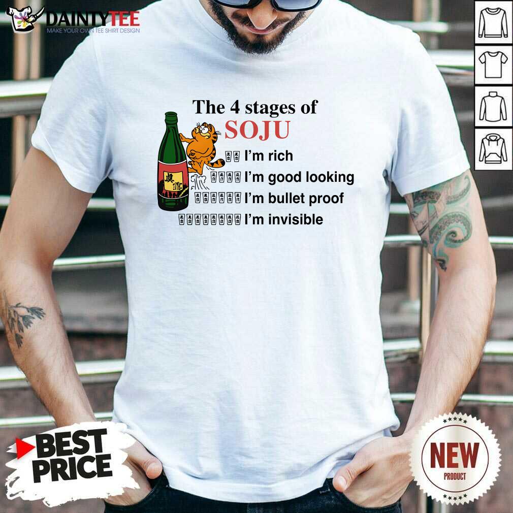 Shirt Awesome Garfield The 4 Stages Of Soju T-Shirt