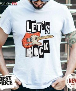 Awesome Let's Rock Electric Guitar Music Lover Band Guitarist Retro T-Shirt